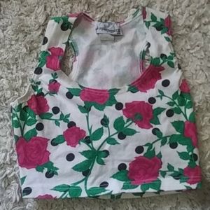 Flowered pattered tank top.